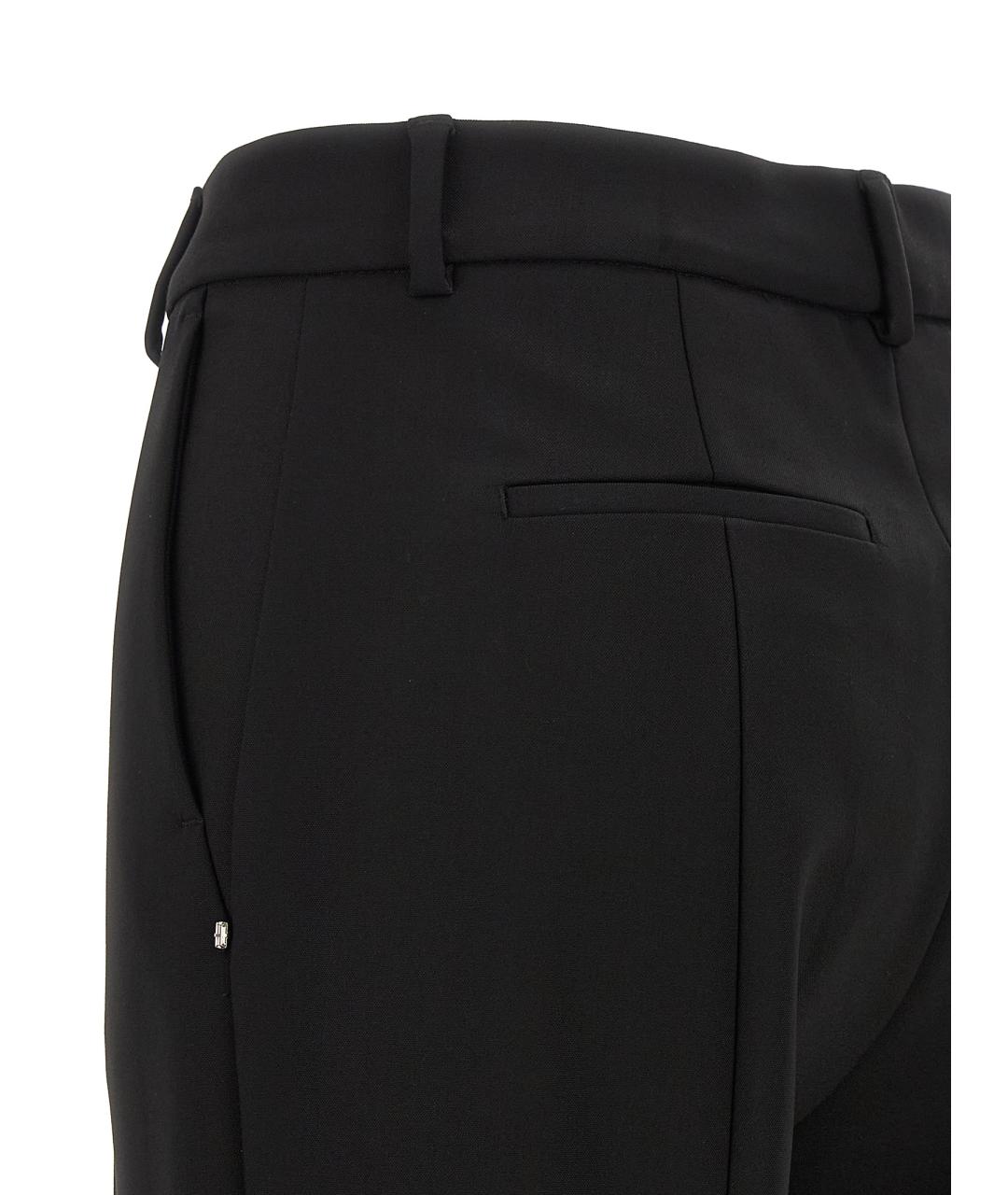 SPORTMAX Черные вискозные прямые брюки, фото 4
