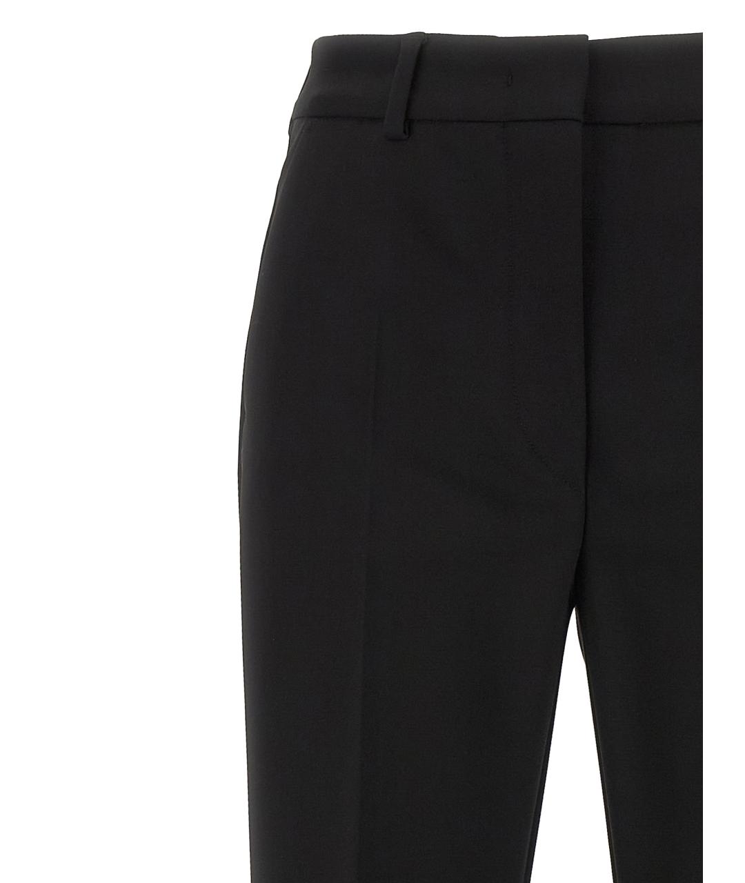 SPORTMAX Черные вискозные прямые брюки, фото 3