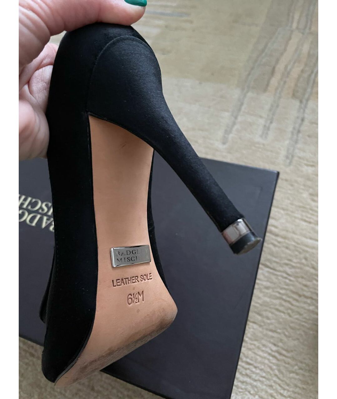 BADGLEY MISCHKA Черные текстильные туфли, фото 8