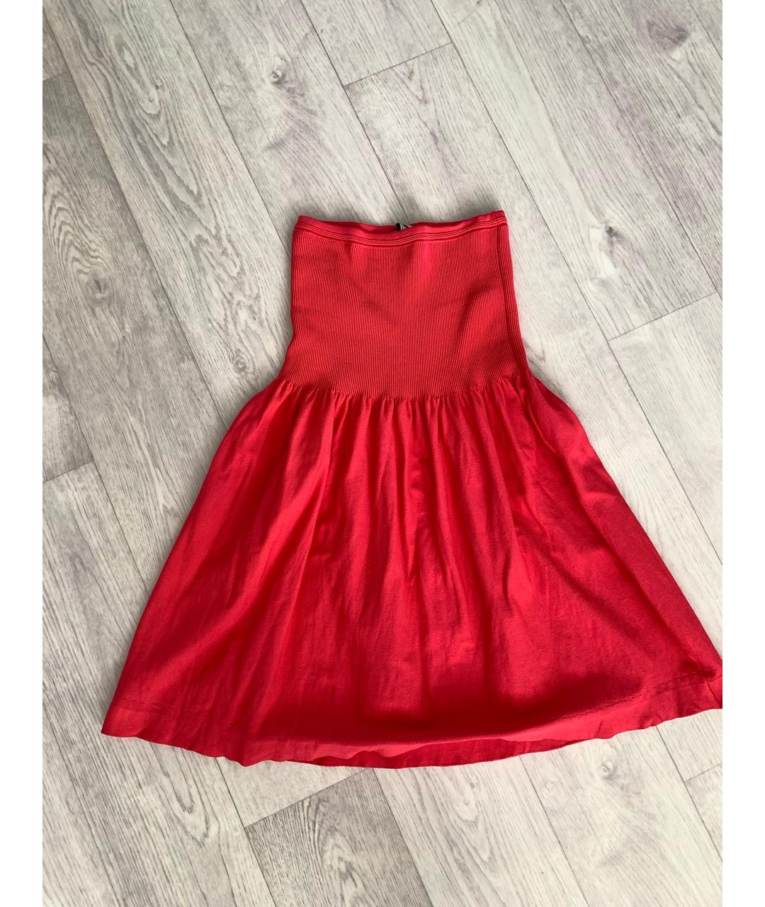 PINKO Коралловое вискозное повседневное платье, фото 3