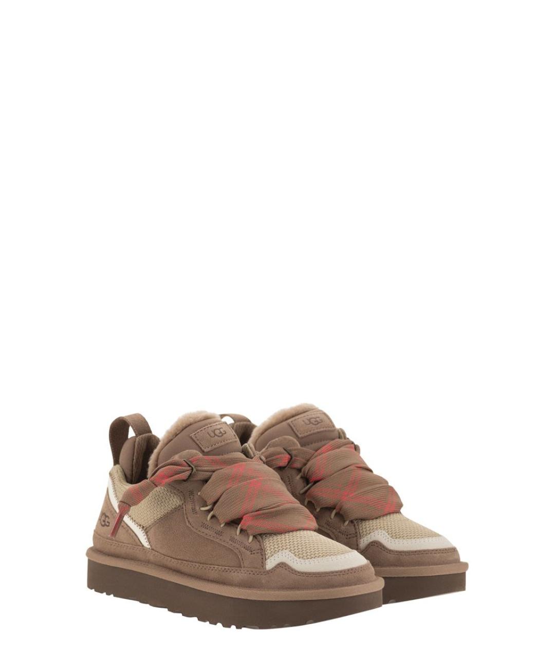 UGG AUSTRALIA Коричневые кожаные кроссовки, фото 4