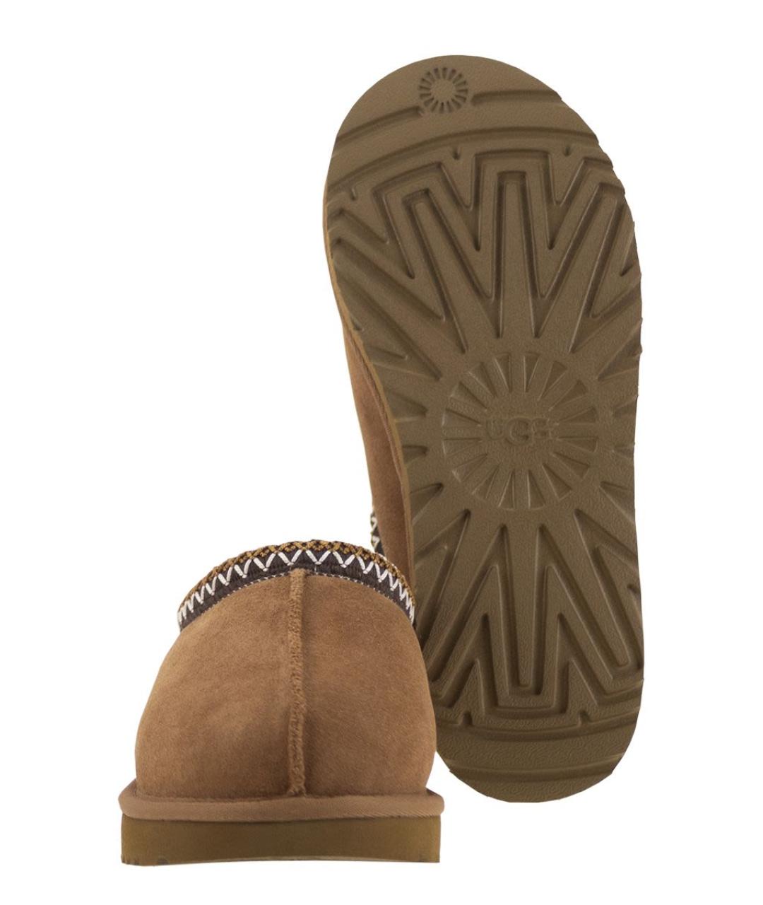 UGG AUSTRALIA Бежевые кожаные сабо, фото 5