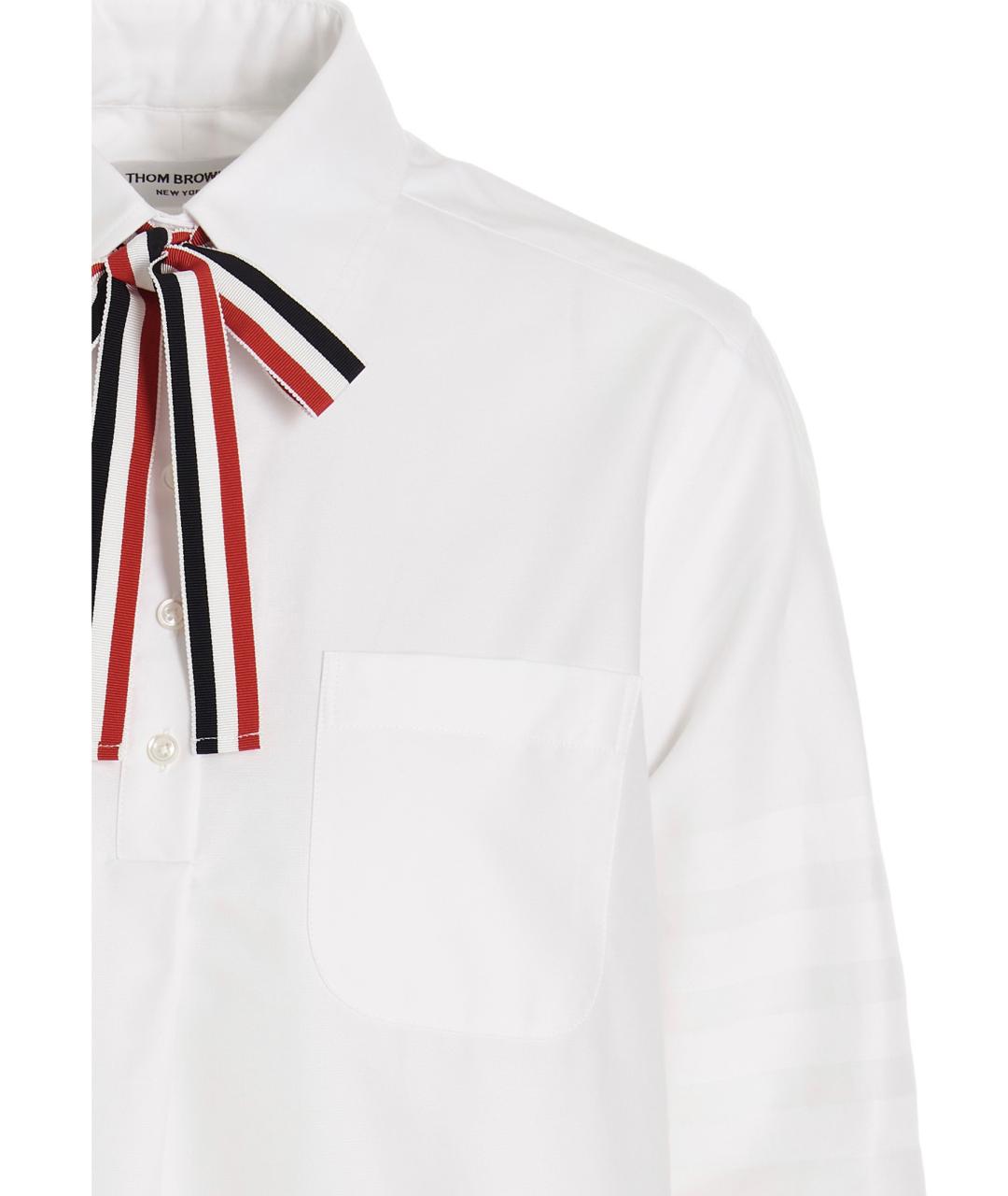THOM BROWNE Белая хлопковая рубашка, фото 3
