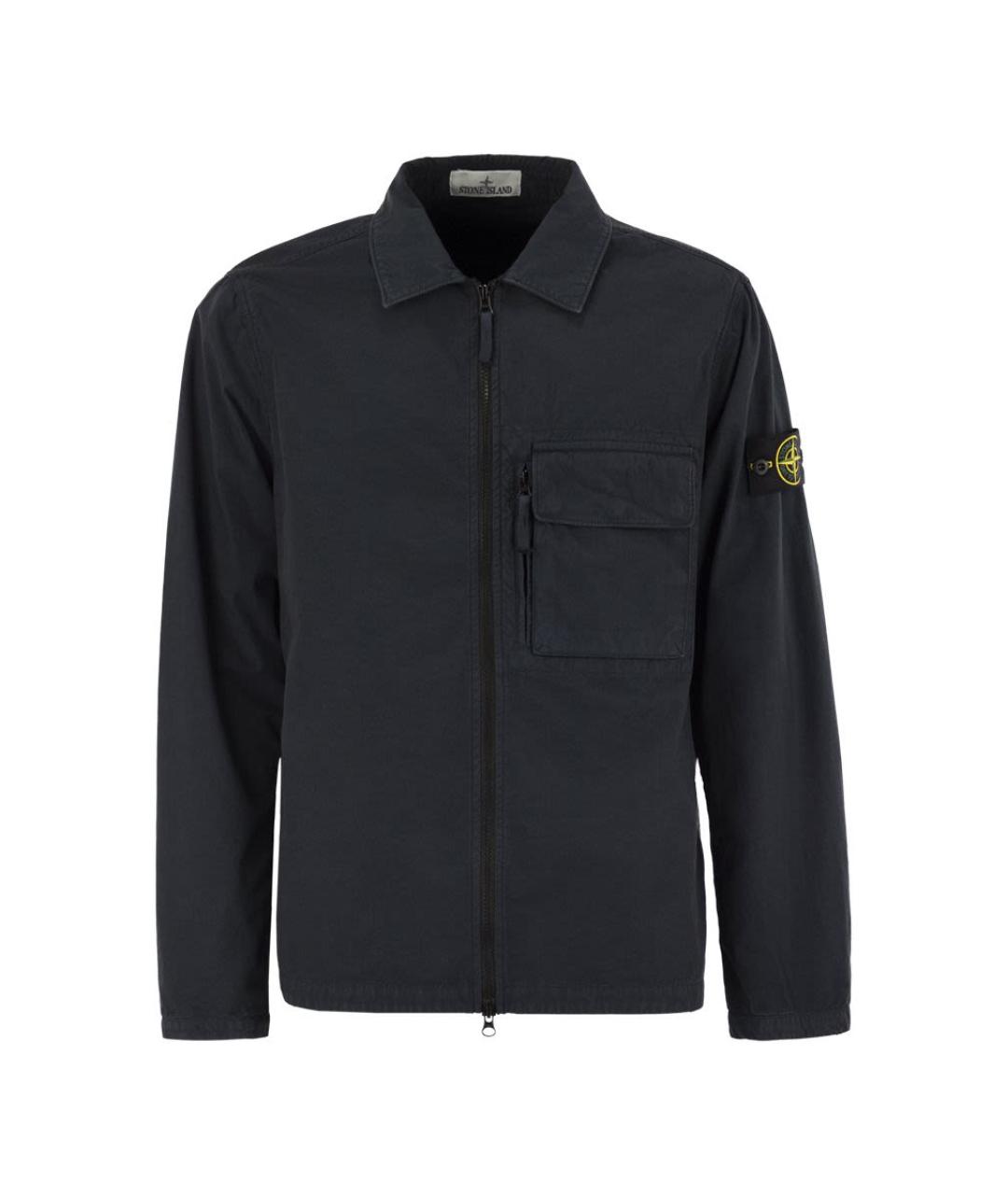STONE ISLAND Темно-синяя хлопковая куртка, фото 1