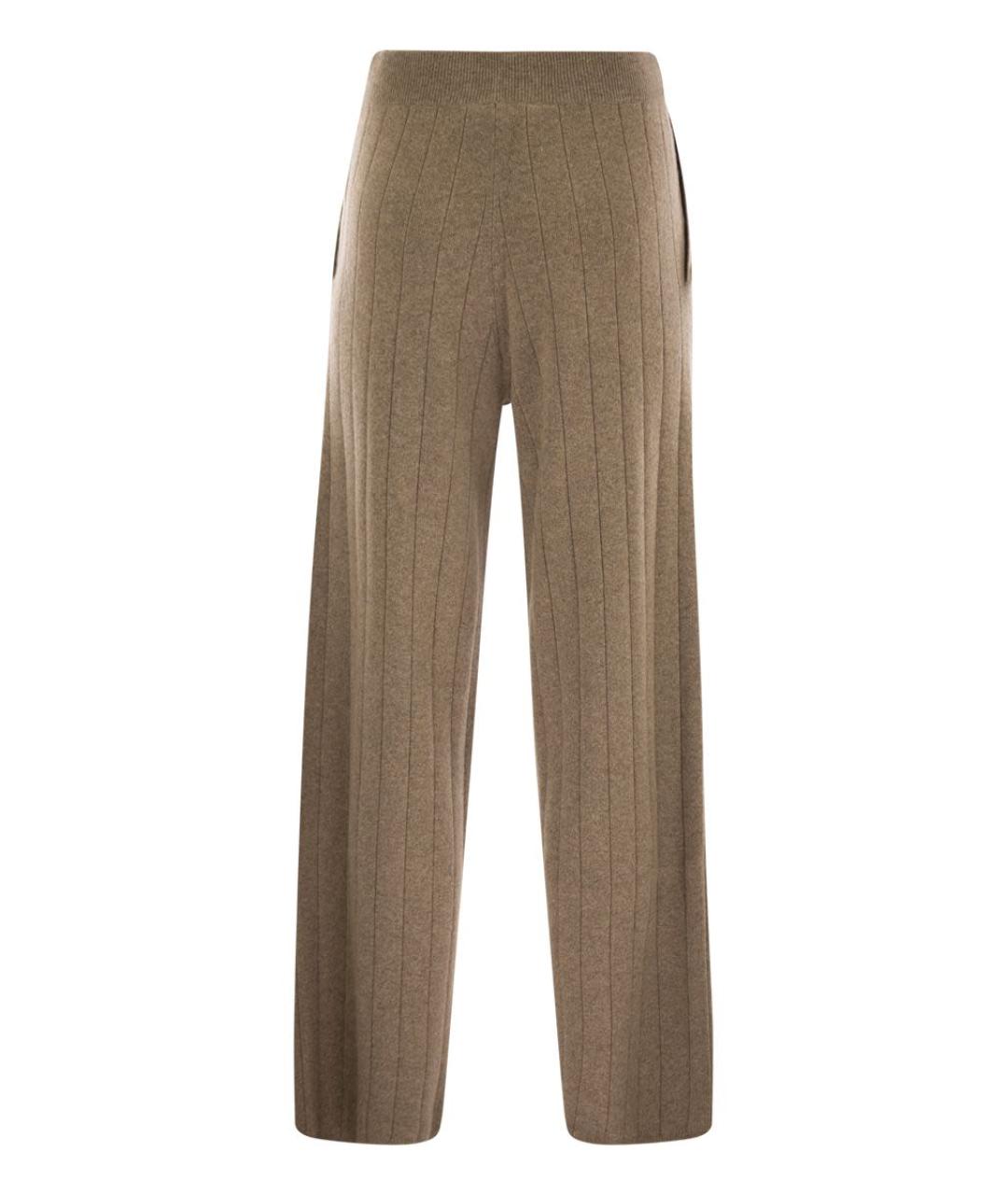 MAX MARA Коричневые кашемировые прямые брюки, фото 2