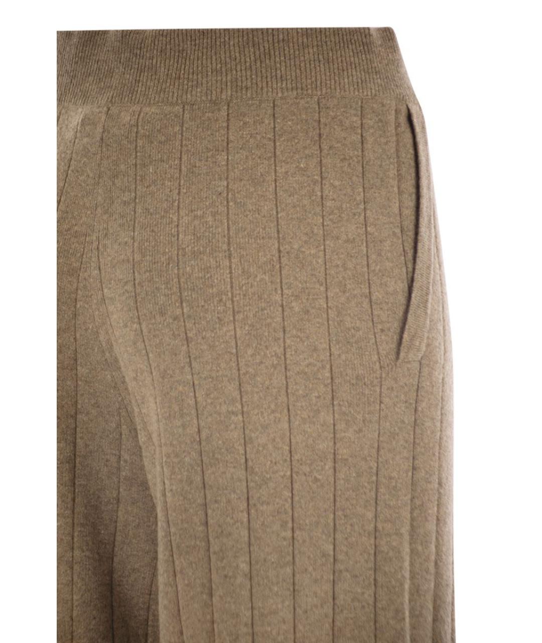 MAX MARA Коричневые кашемировые прямые брюки, фото 4