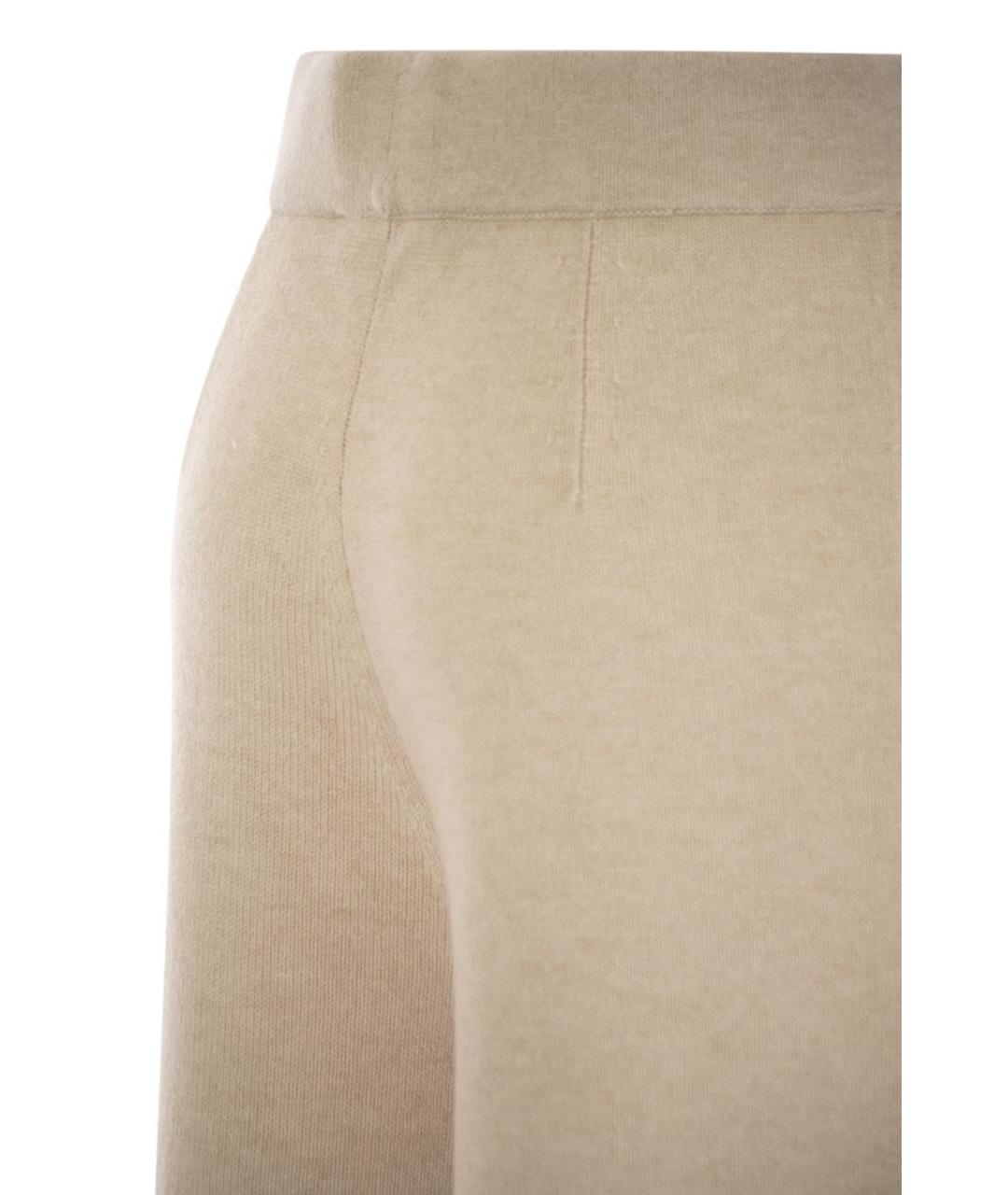 MAX MARA Бежевые шерстяные прямые брюки, фото 4