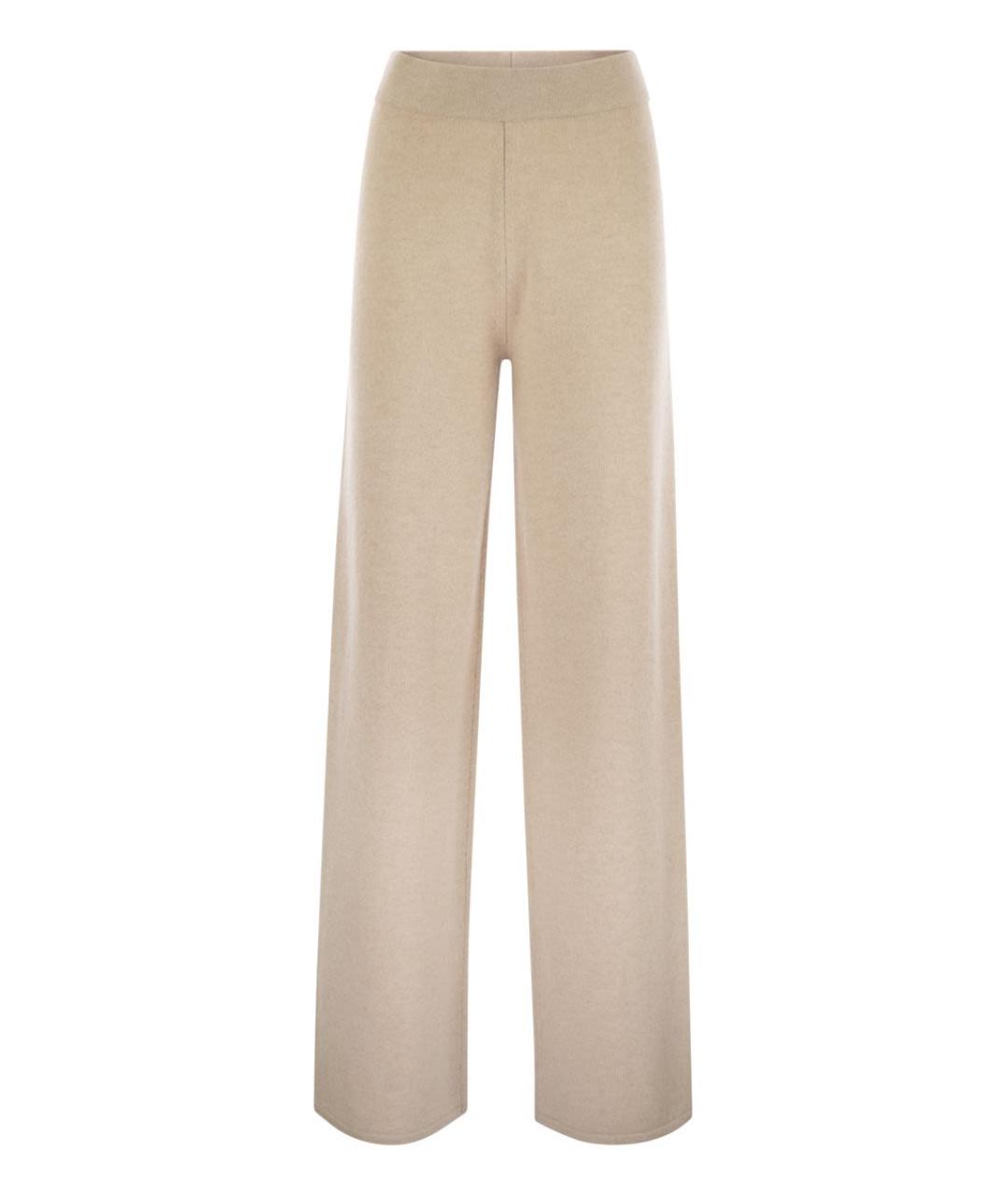 MAX MARA Бежевые шерстяные прямые брюки, фото 1