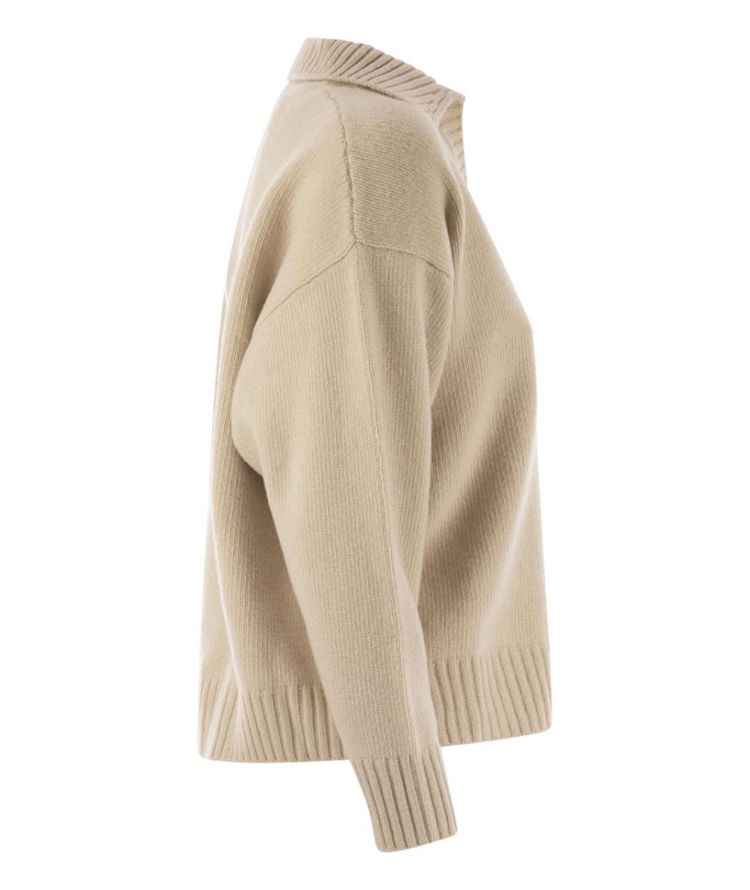 WEEKEND MAX MARA Бежевый шерстяной джемпер / свитер, фото 3
