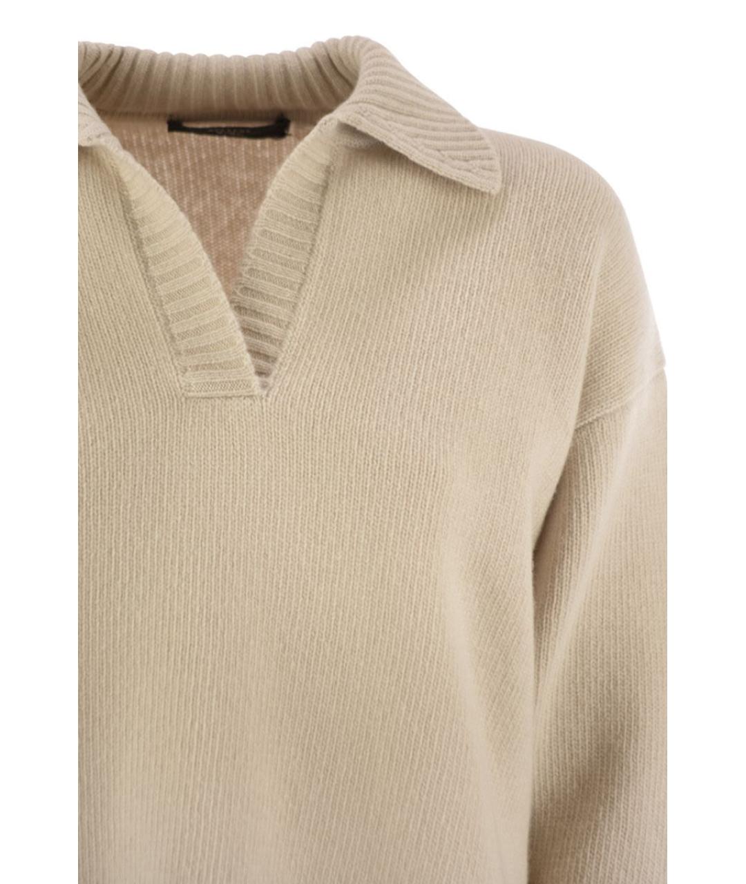 WEEKEND MAX MARA Бежевый шерстяной джемпер / свитер, фото 4