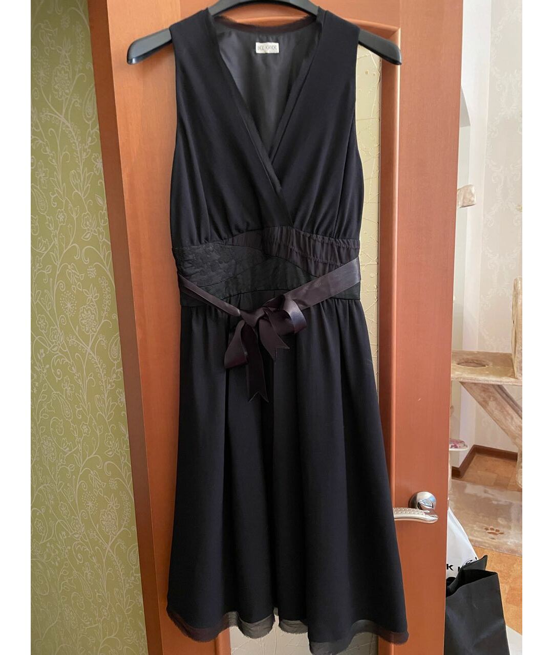 DICE KAYEK Черное креповое вечернее платье, фото 6