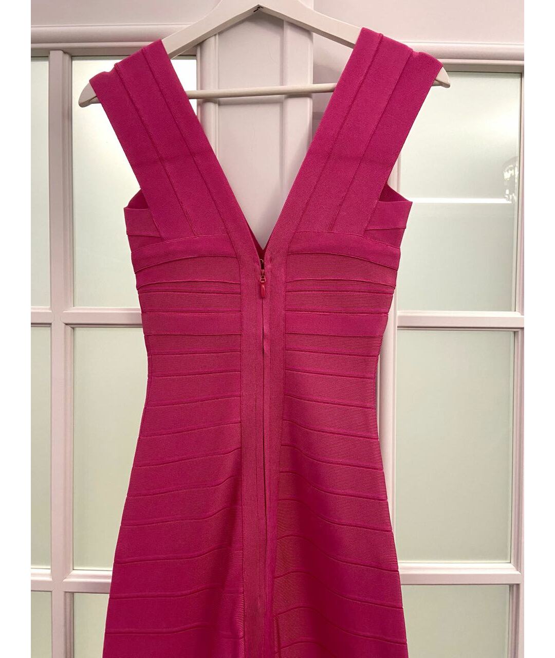 HERVE LEGER Розовое полиэстеровое вечернее платье, фото 4