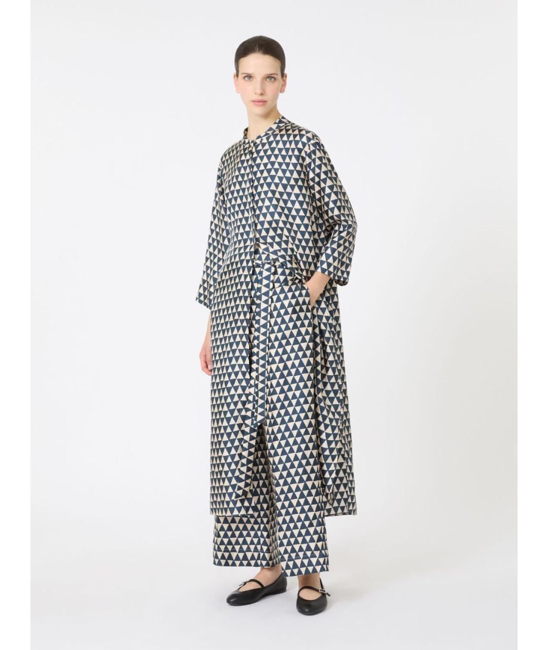 'S MAX MARA Темно-синие шелковые прямые брюки, фото 4