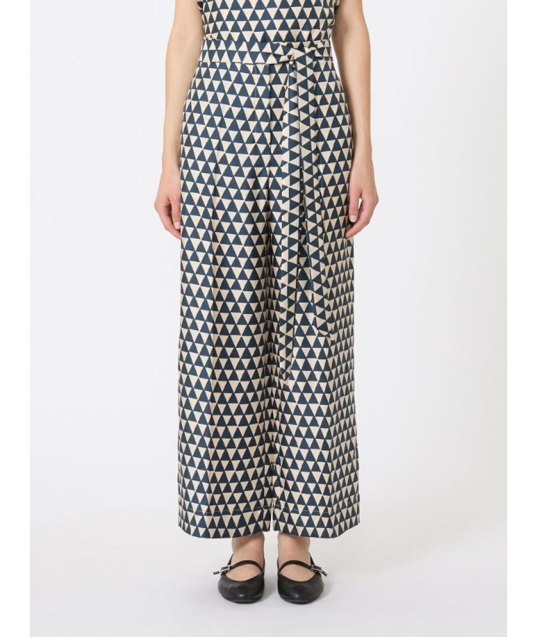 'S MAX MARA Темно-синие шелковые прямые брюки, фото 2