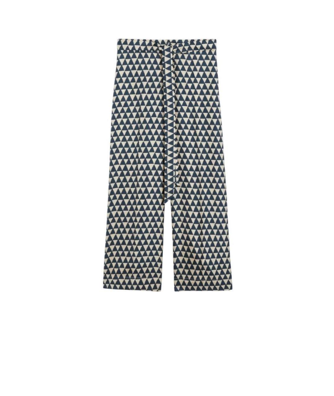 'S MAX MARA Темно-синие шелковые прямые брюки, фото 1