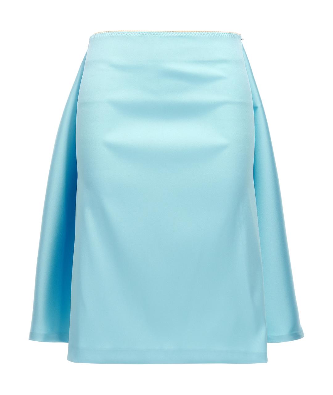 SPORTMAX Бирюзовая полиэстеровая юбка миди, фото 1