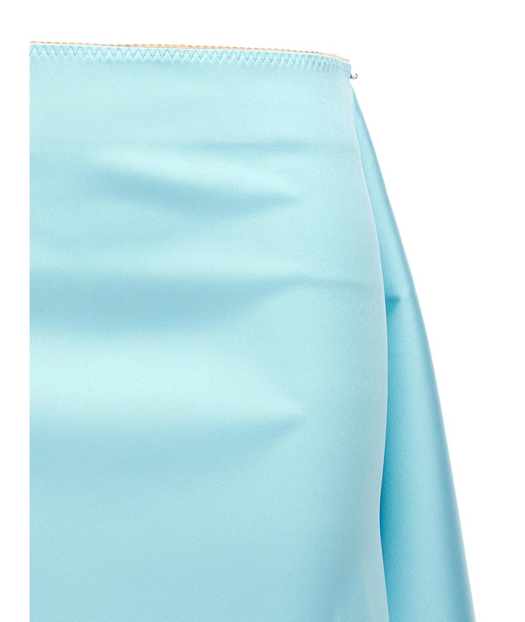 SPORTMAX Бирюзовая полиэстеровая юбка миди, фото 4