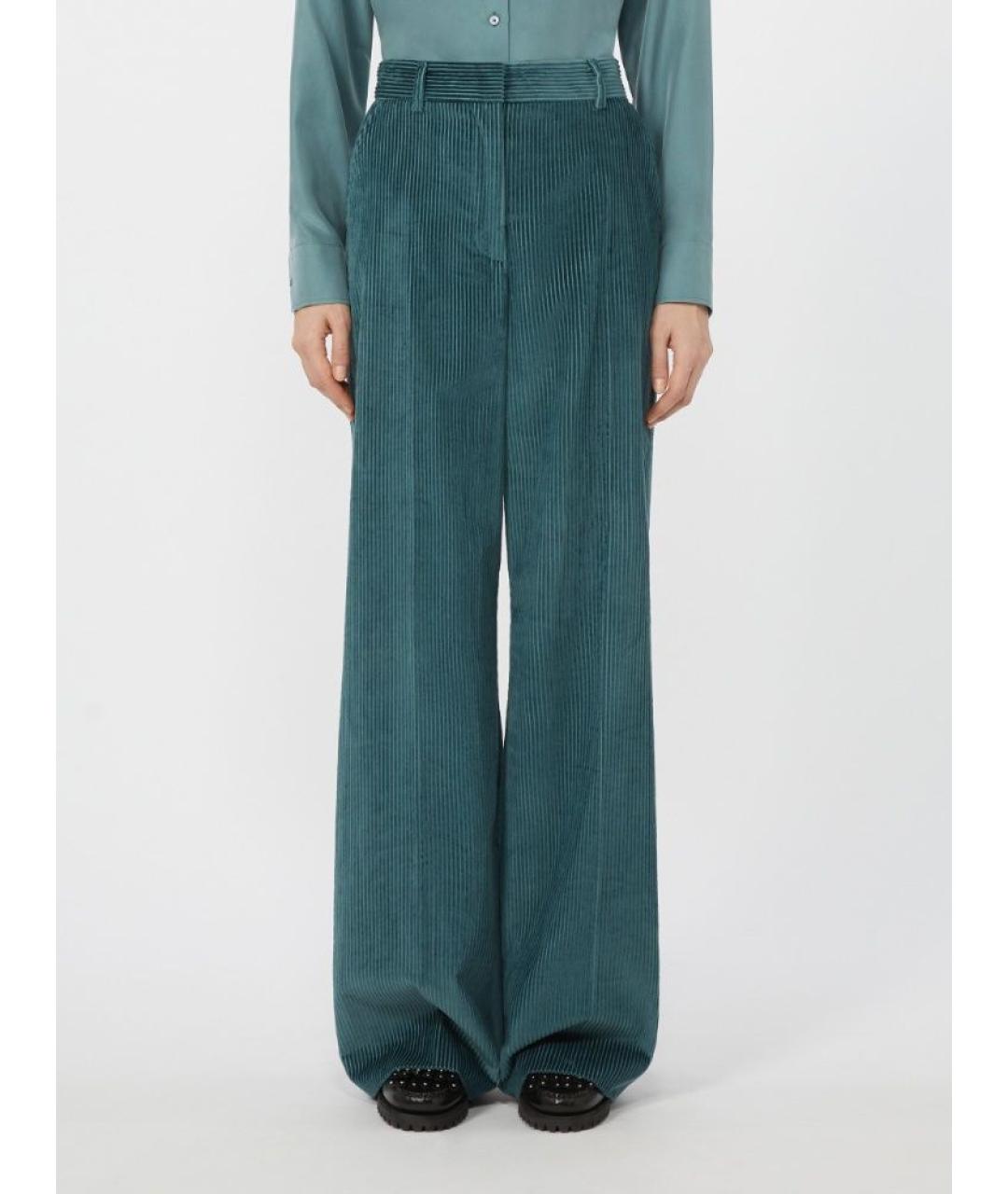 WEEKEND MAX MARA Синие хлопковые прямые брюки, фото 2