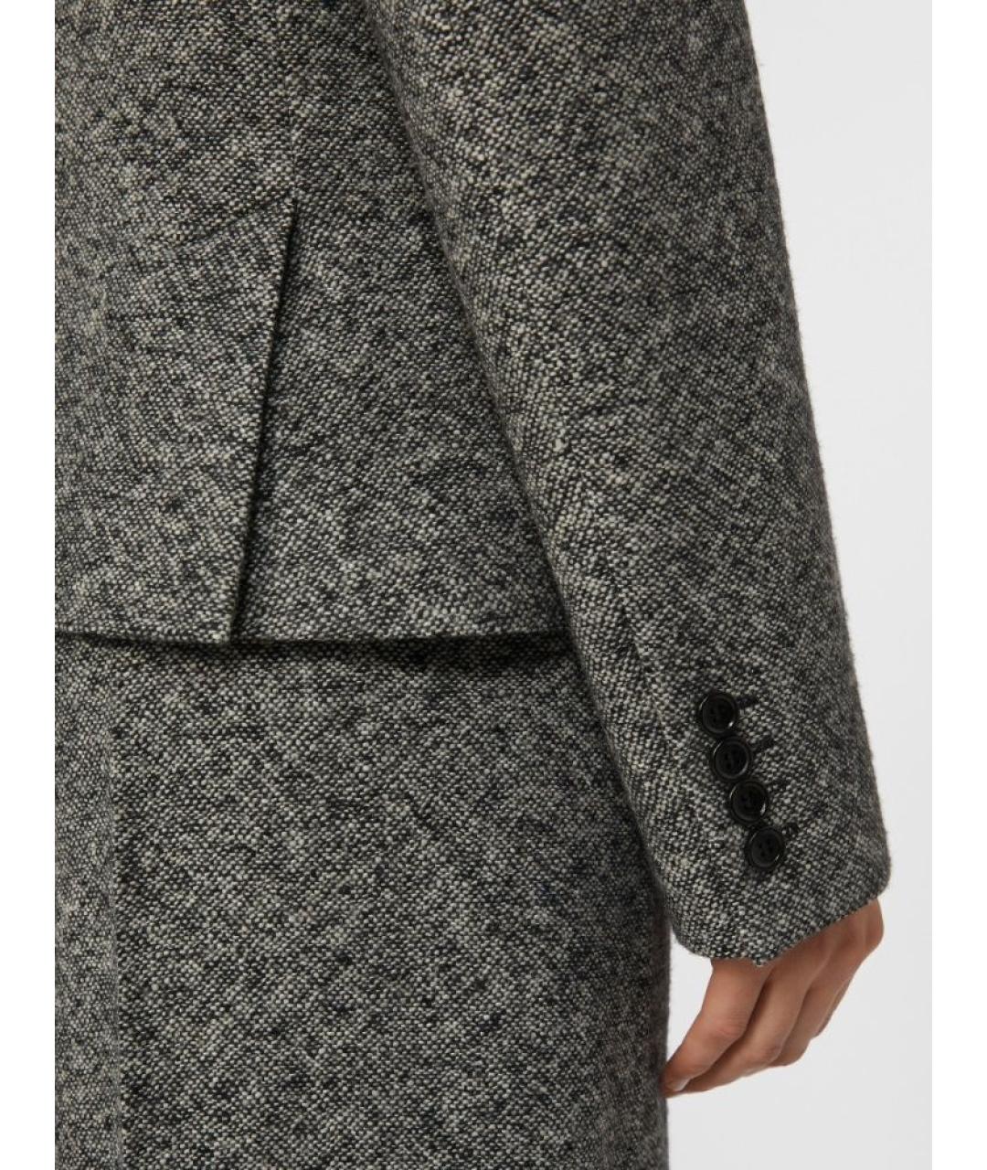 MAX MARA Антрацитовый шерстяной жакет/пиджак, фото 4