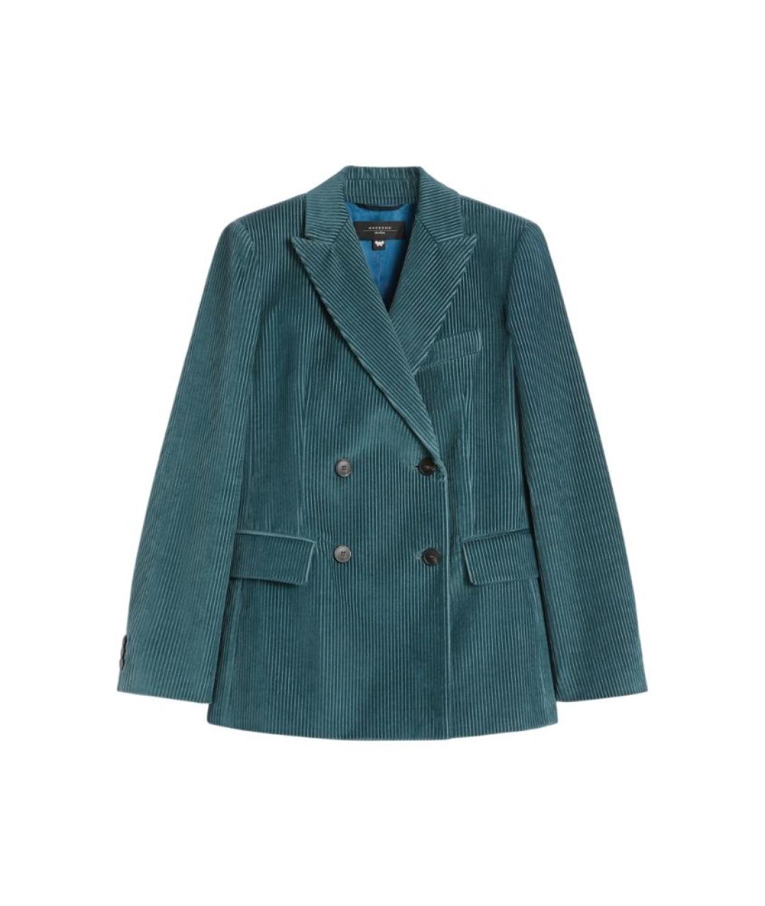 WEEKEND MAX MARA Бирюзовый хлопковый жакет/пиджак, фото 1