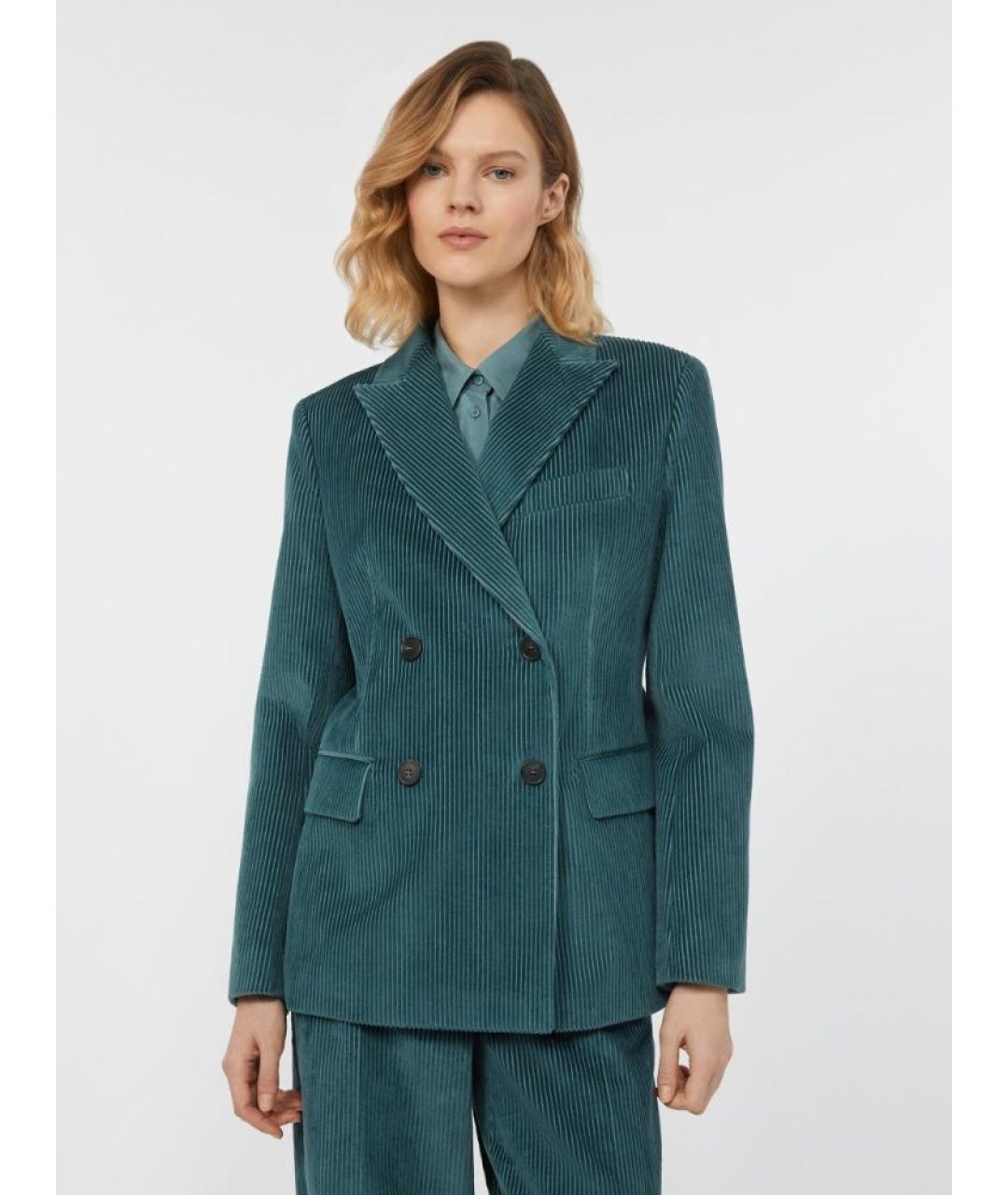 WEEKEND MAX MARA Бирюзовый хлопковый жакет/пиджак, фото 4