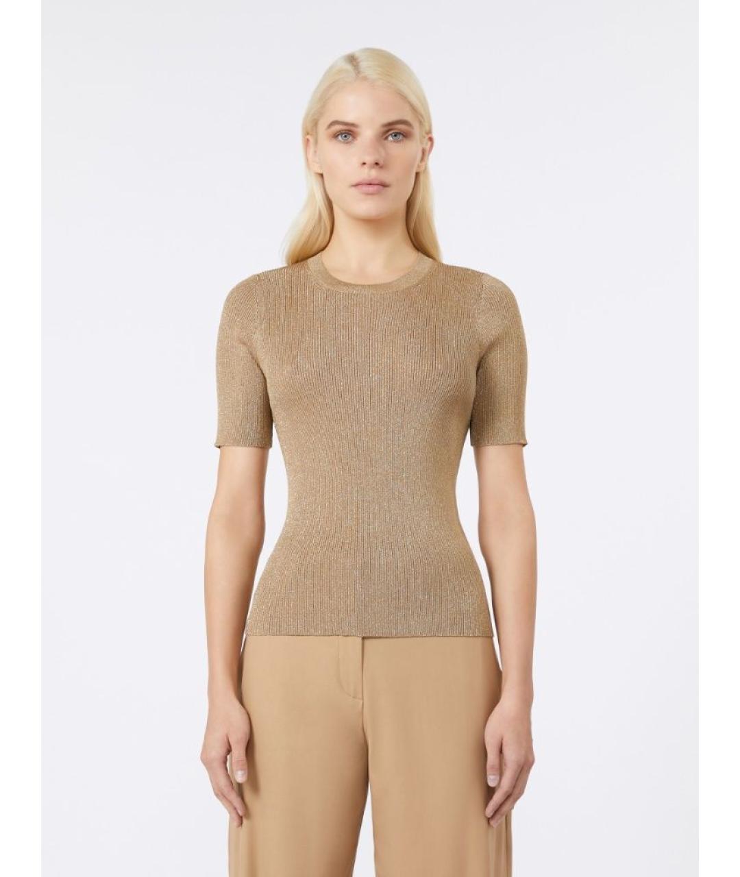 MAX MARA STUDIO Золотой джемпер / свитер, фото 2