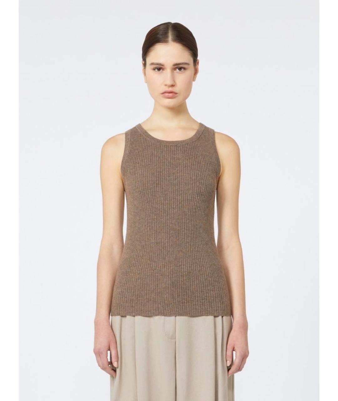 'S MAX MARA Коричневая кашемировая майка, фото 2