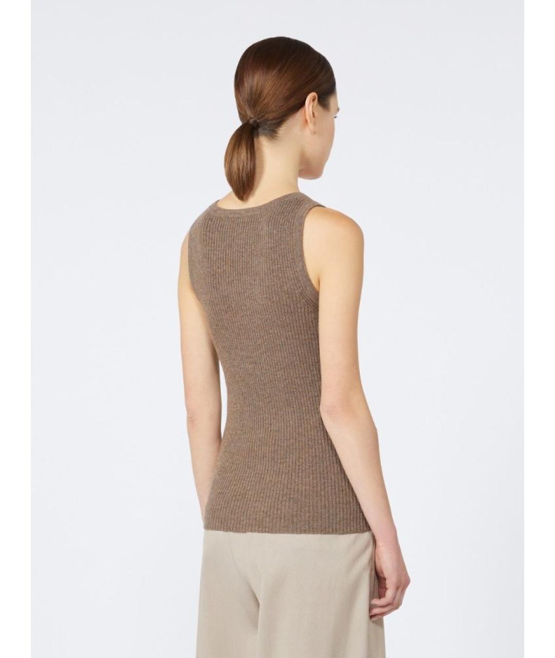 'S MAX MARA Коричневая кашемировая майка, фото 3