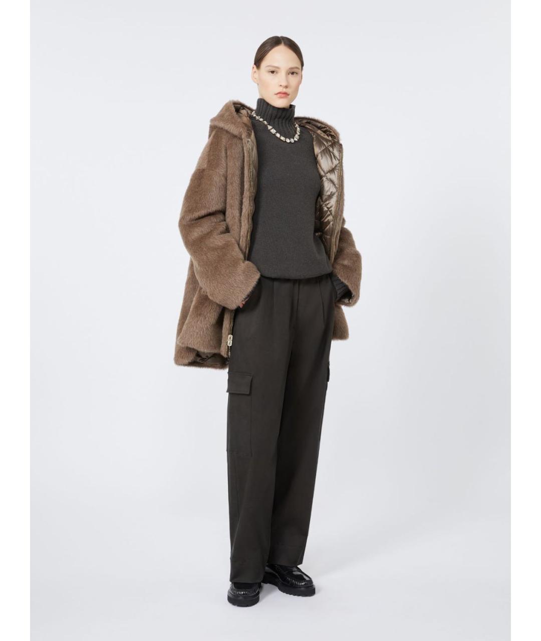 'S MAX MARA Хаки кашемировый джемпер / свитер, фото 4