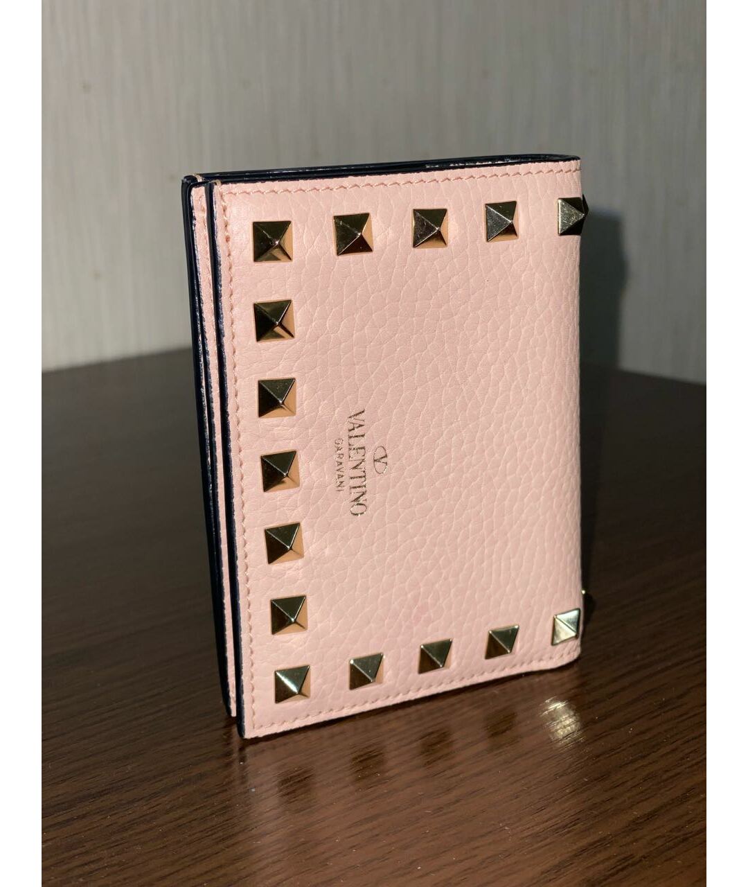 VALENTINO Розовый кожаный кошелек, фото 7