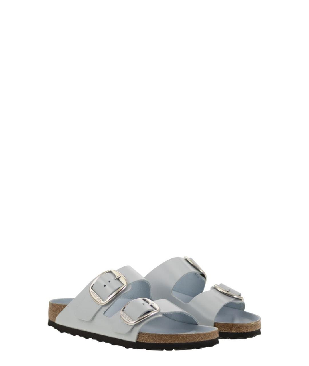 BIRKENSTOCK Голубые кожаные сандалии, фото 4