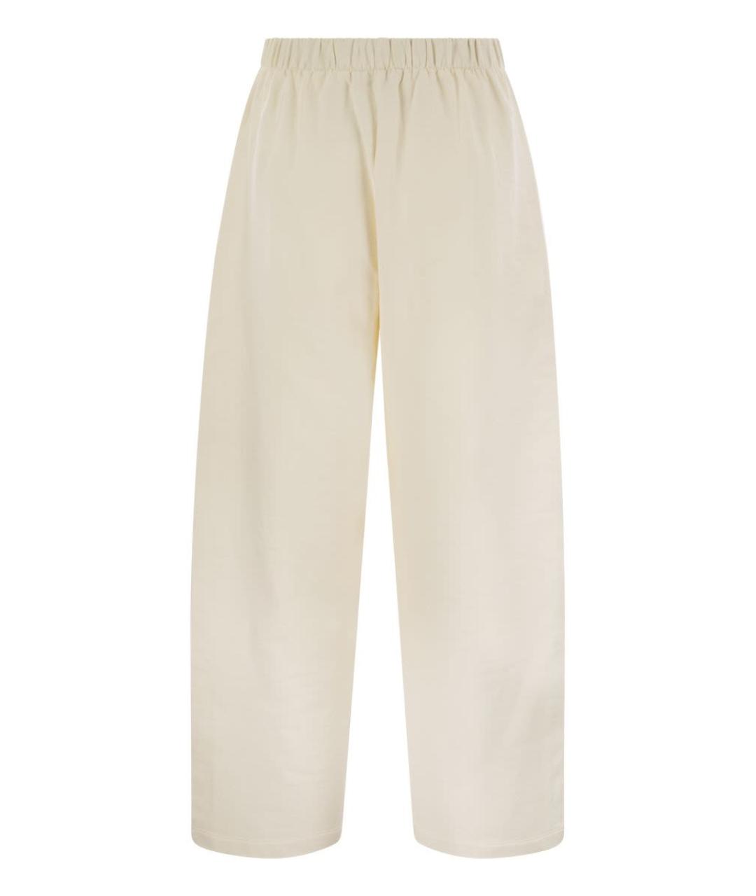 MAX MARA Белые шелковые прямые брюки, фото 2
