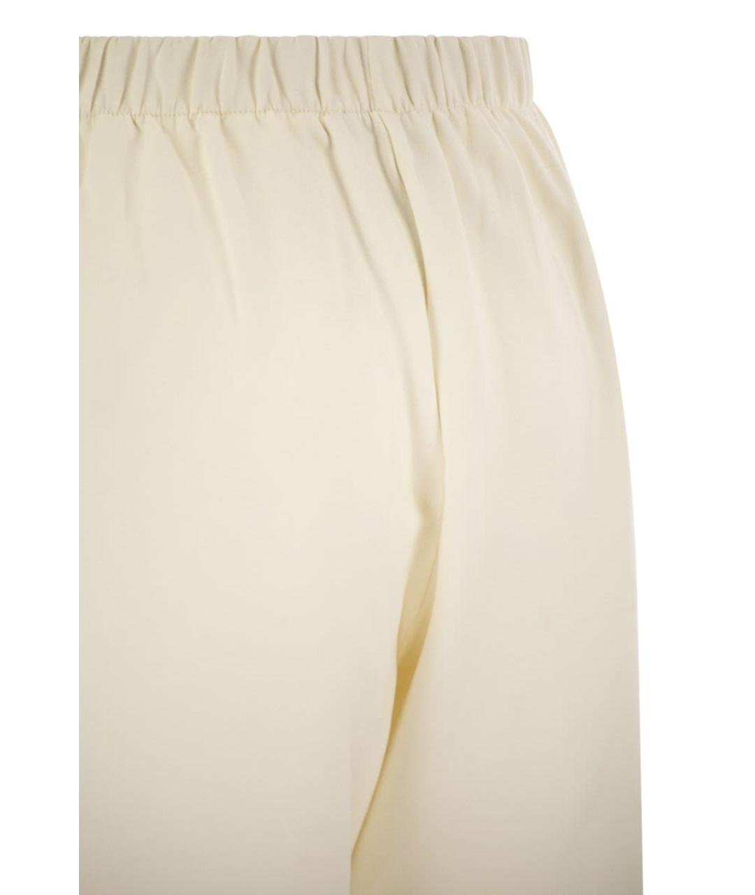 MAX MARA Белые шелковые прямые брюки, фото 4
