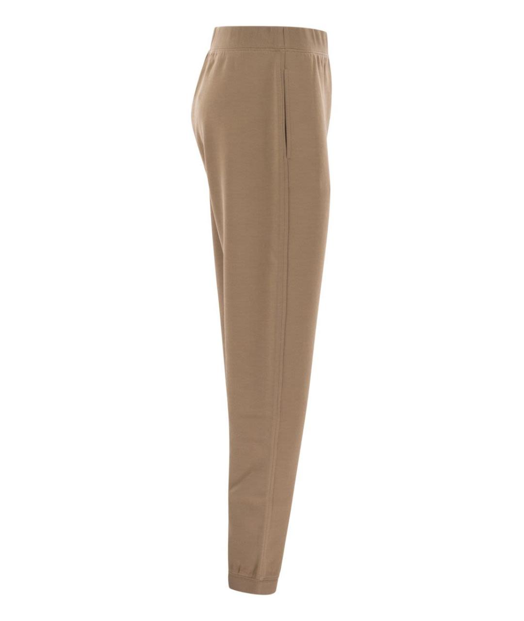 'S MAX MARA Бежевые хлопковые прямые брюки, фото 3