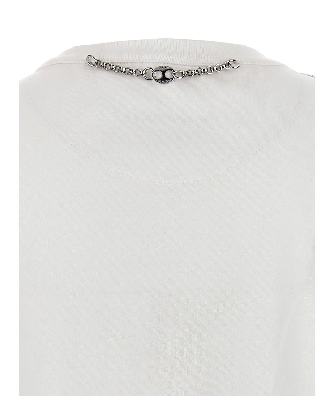 PACO RABANNE Серебряная хлопковая футболка, фото 4