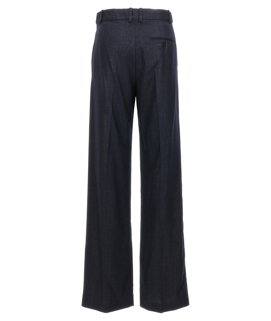 STELLA MCCARTNEY Синие шерстяные прямые брюки, фото 3