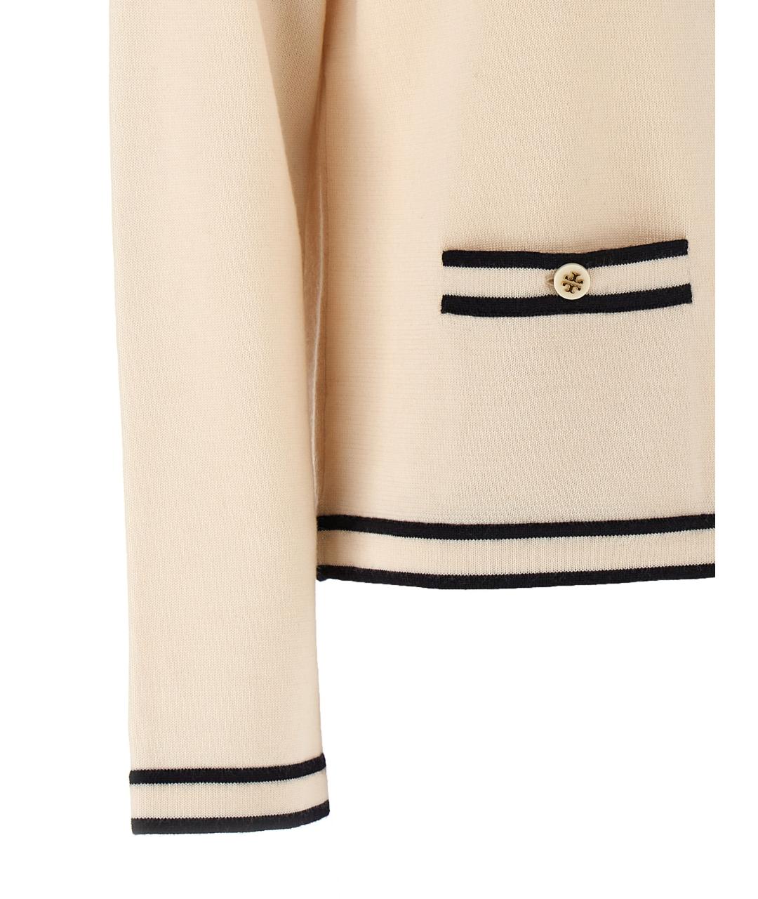 TORY BURCH Бежевый шерстяной кардиган, фото 4