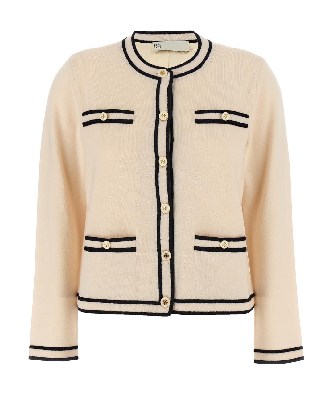 TORY BURCH Бежевый шерстяной кардиган, фото 1