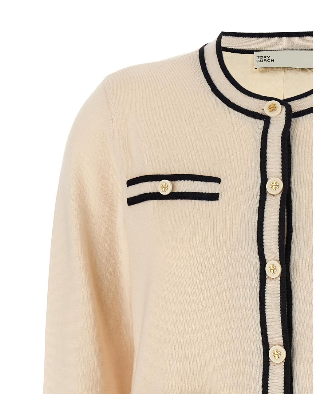 TORY BURCH Бежевый шерстяной кардиган, фото 3