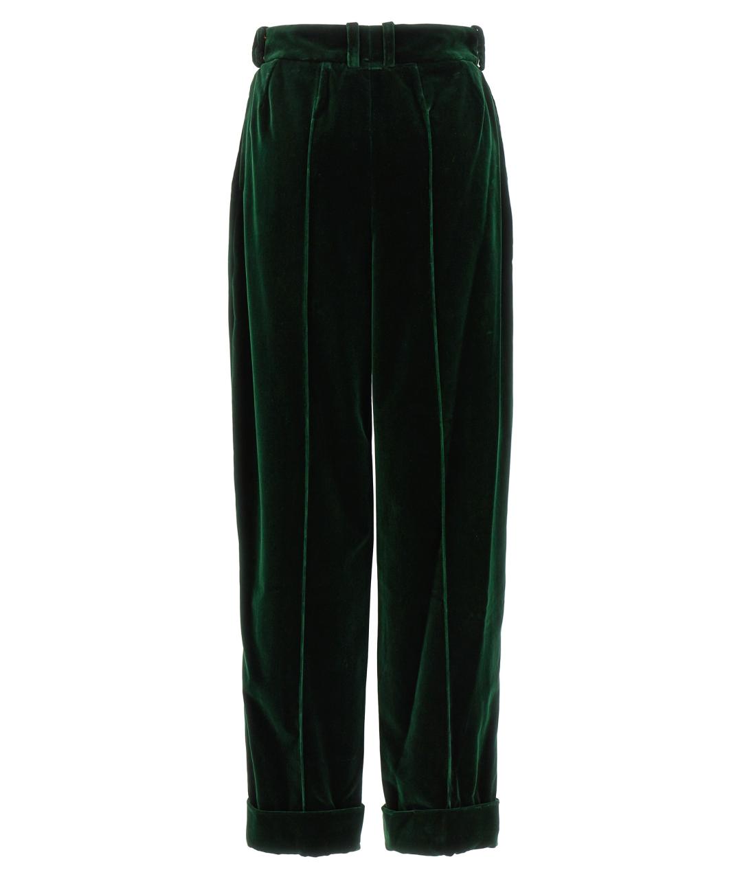 ALEXANDRE VAUTHIER Зеленые бархатные прямые брюки, фото 2