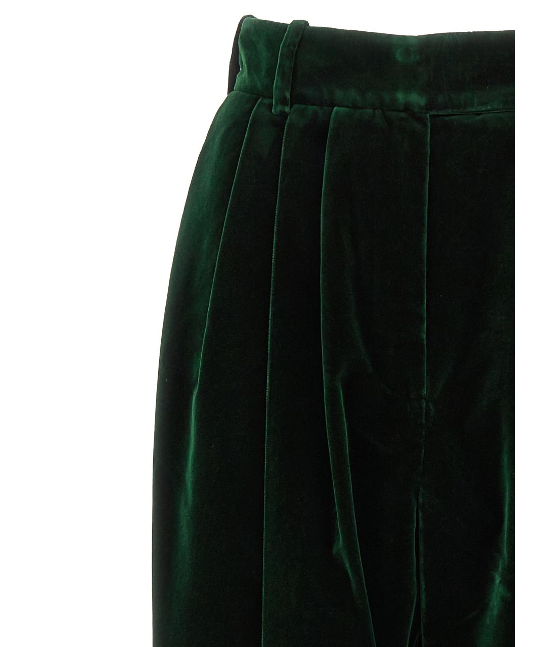 ALEXANDRE VAUTHIER Зеленые бархатные прямые брюки, фото 3