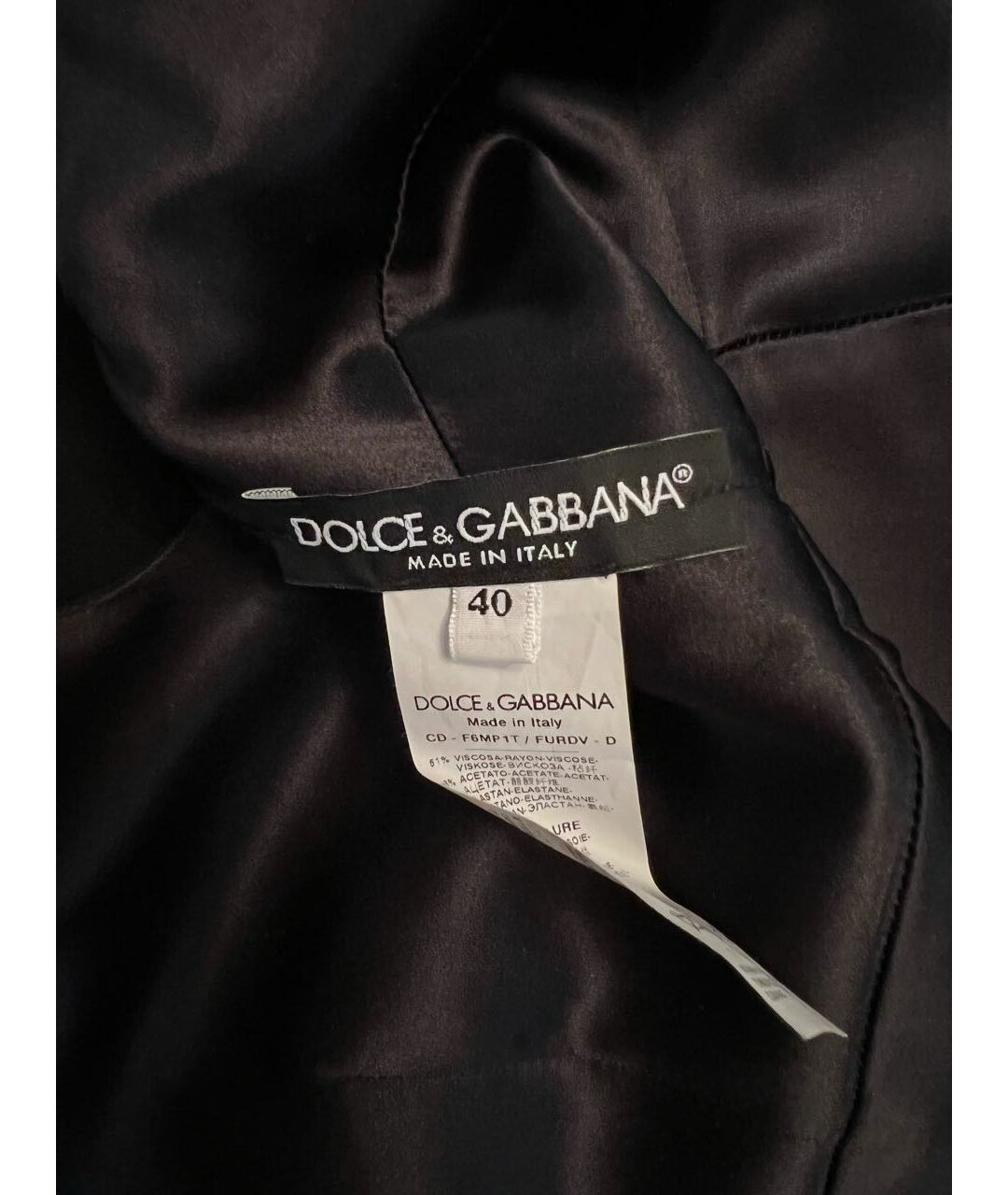 DOLCE&GABBANA Черное вискозное коктейльное платье, фото 3