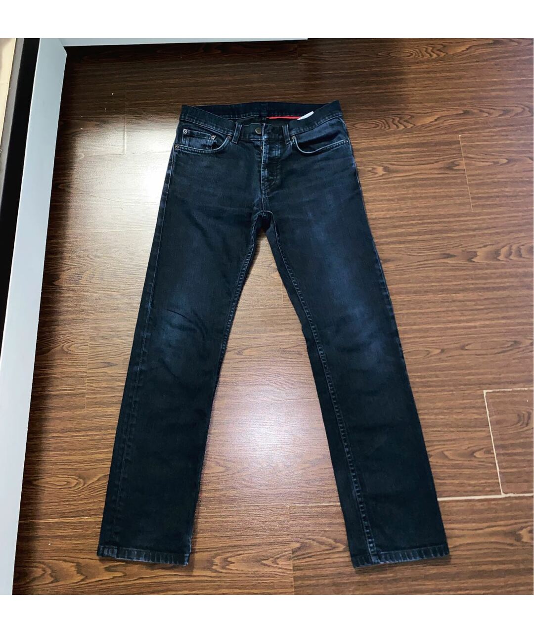 PRADA Темно-синие хлопковые прямые джинсы, фото 8