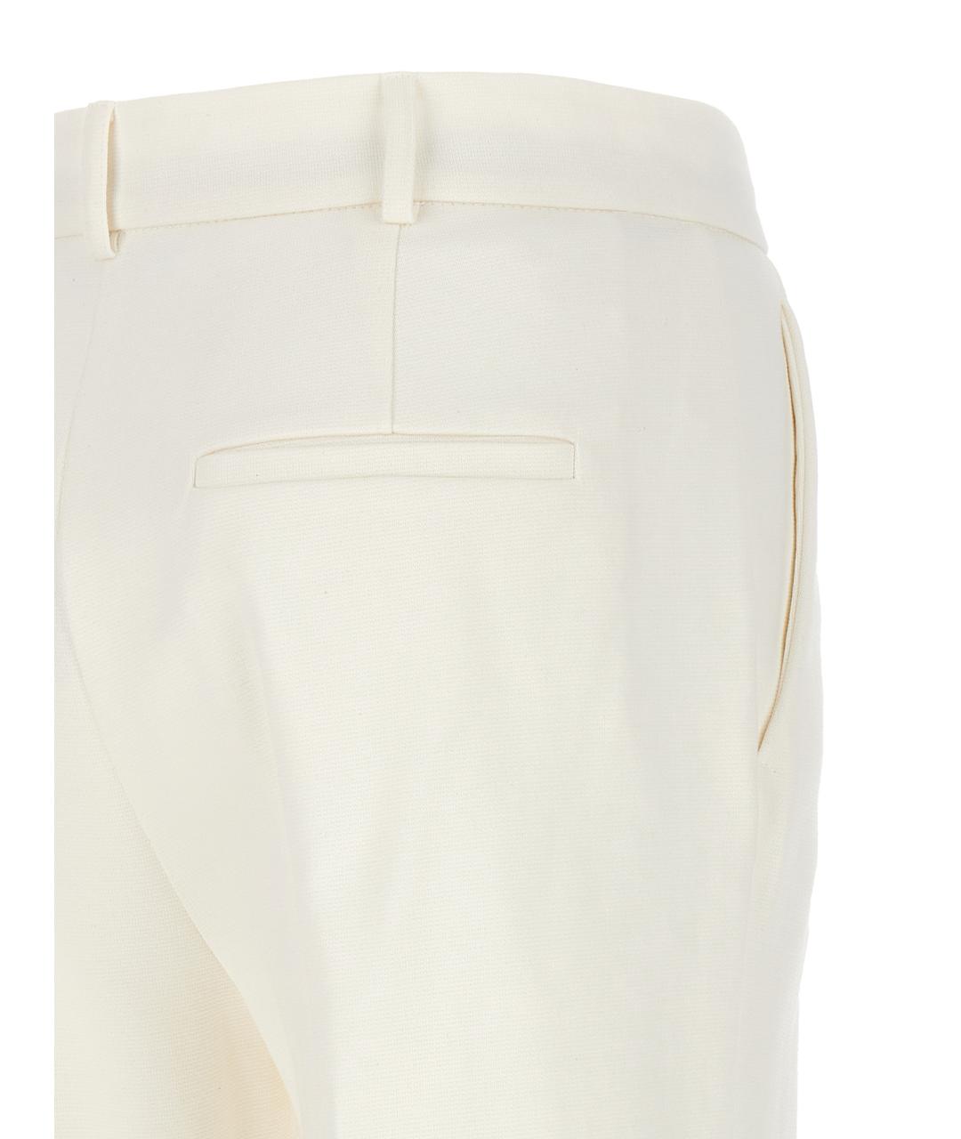 SPORTMAX Белые хлопковые прямые брюки, фото 4