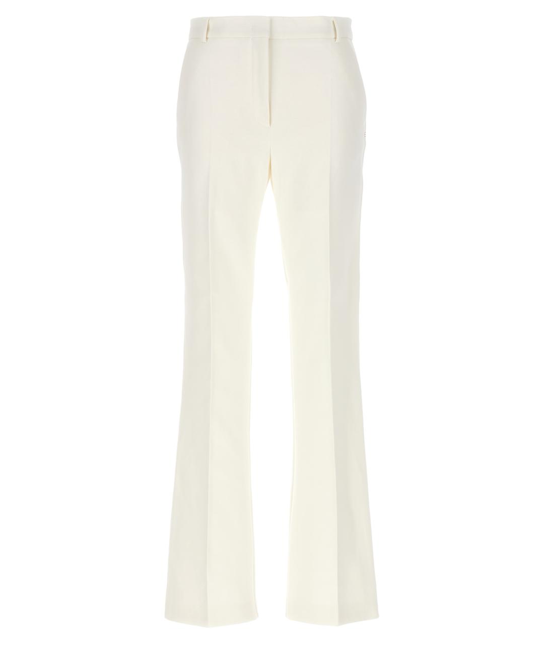 SPORTMAX Белые хлопковые прямые брюки, фото 1