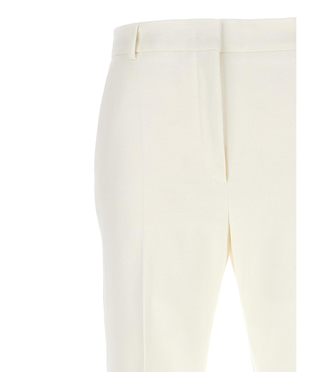SPORTMAX Белые хлопковые прямые брюки, фото 3