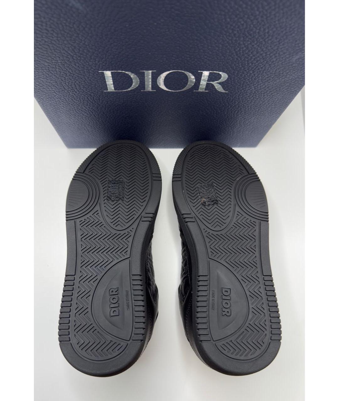 CHRISTIAN DIOR Черные кожаные низкие кроссовки / кеды, фото 5