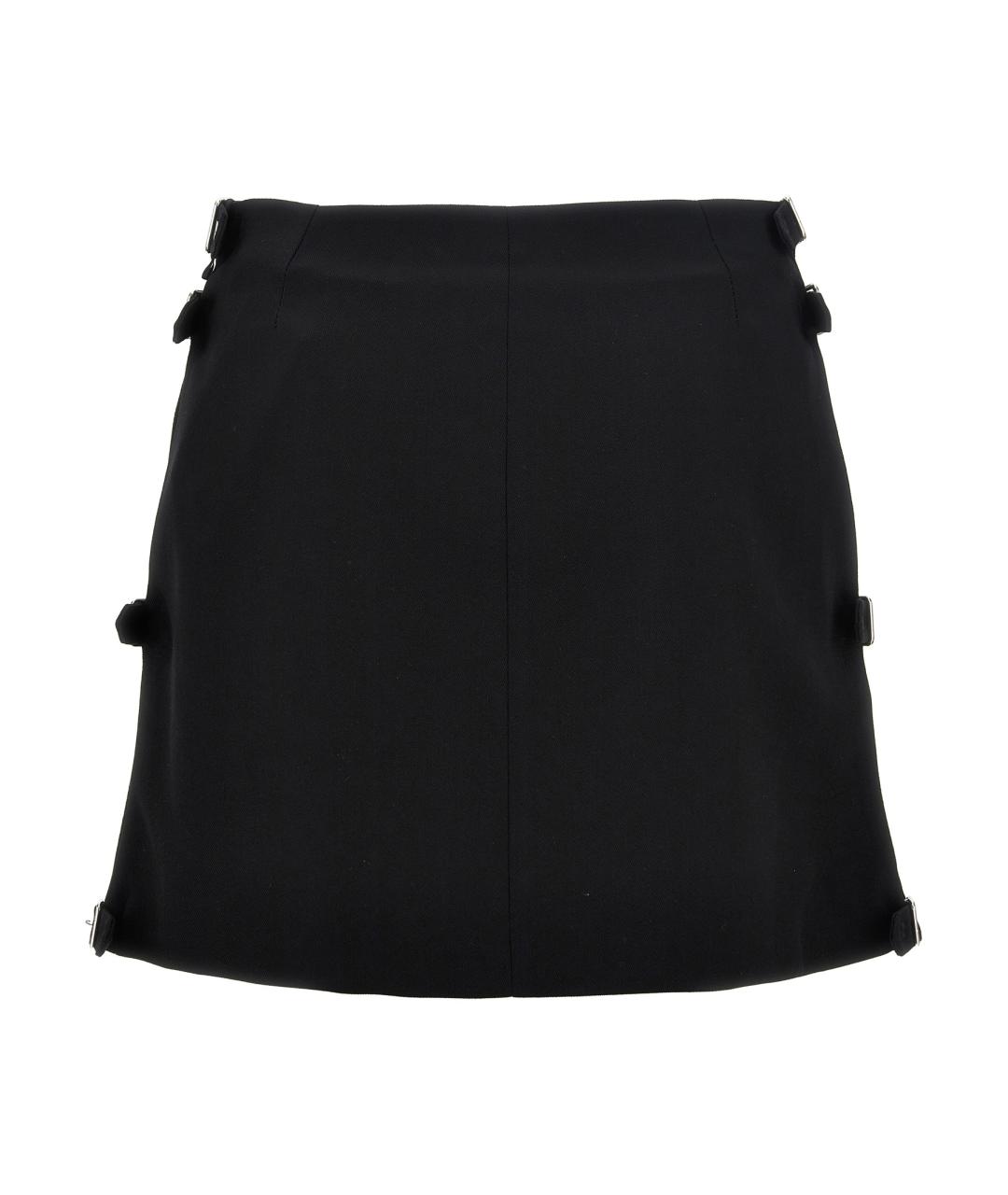 COURREGES Черная шерстяная юбка мини, фото 2