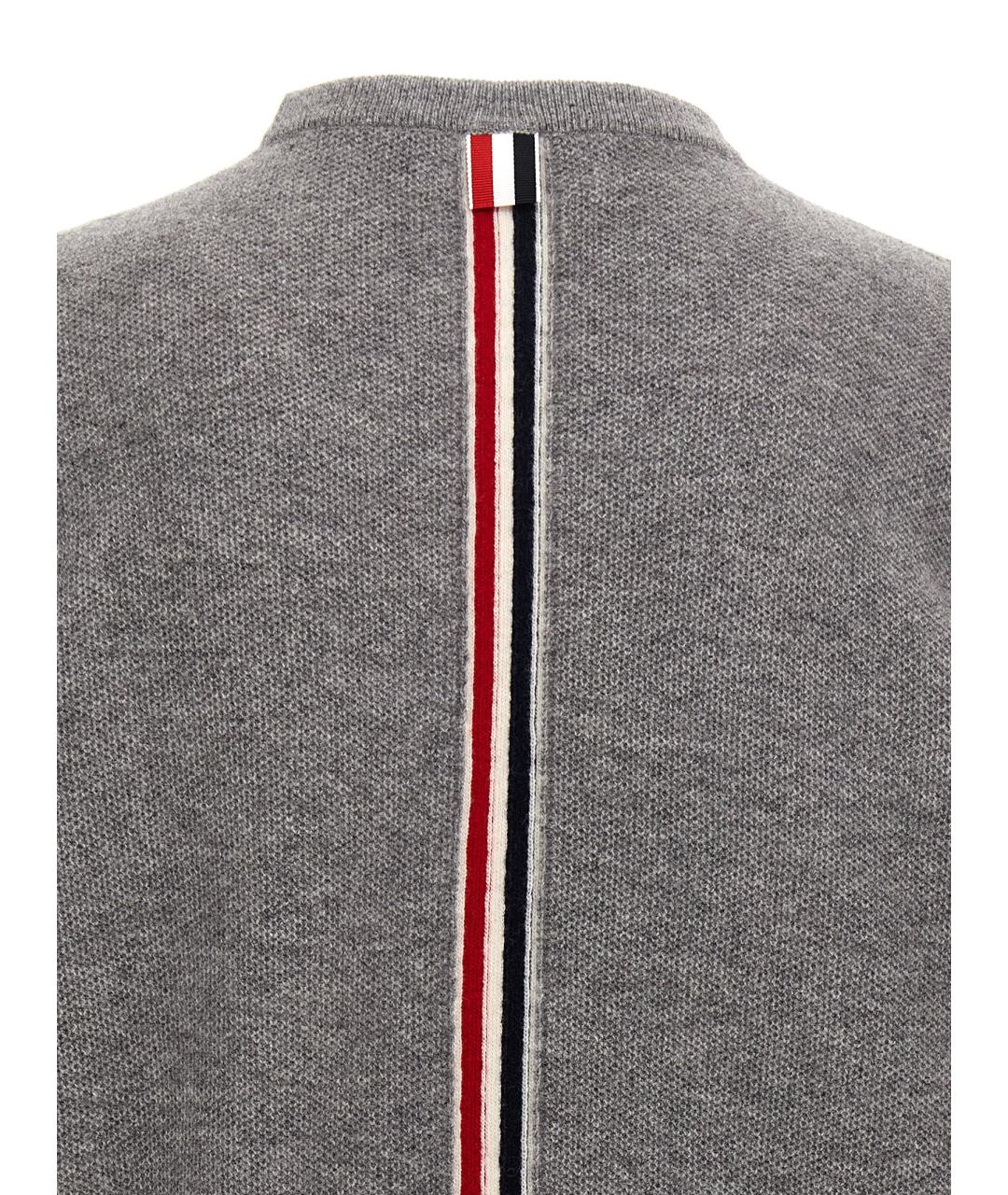 THOM BROWNE Серый шерстяной джемпер / свитер, фото 4