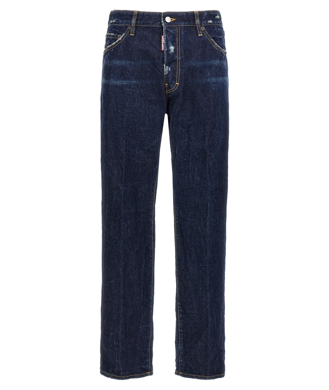 DSQUARED2 Синие хлопковые прямые джинсы, фото 1